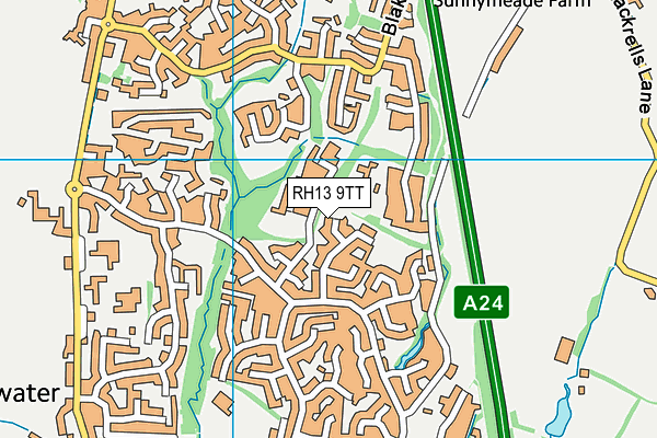 RH13 9TT map - OS VectorMap District (Ordnance Survey)