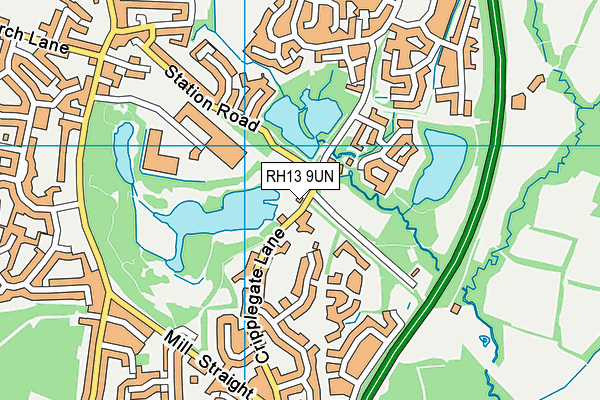 RH13 9UN map - OS VectorMap District (Ordnance Survey)