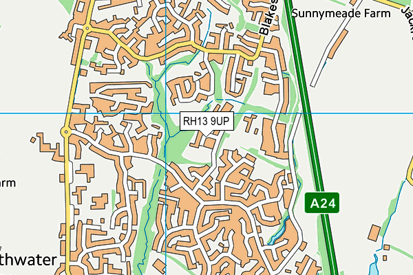 RH13 9UP map - OS VectorMap District (Ordnance Survey)