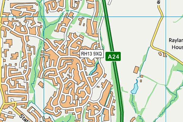 RH13 9XQ map - OS VectorMap District (Ordnance Survey)