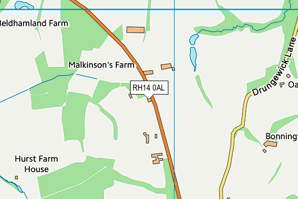 RH14 0AL map - OS VectorMap District (Ordnance Survey)