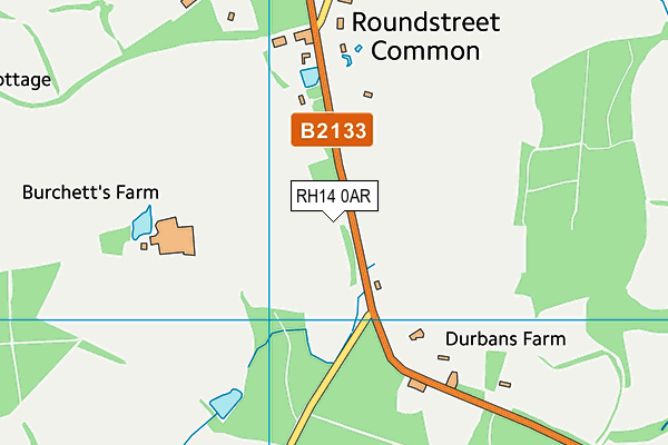 RH14 0AR map - OS VectorMap District (Ordnance Survey)