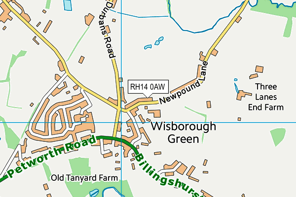 RH14 0AW map - OS VectorMap District (Ordnance Survey)