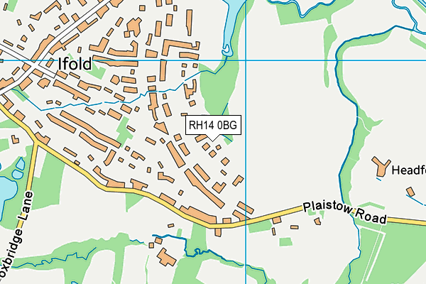 RH14 0BG map - OS VectorMap District (Ordnance Survey)