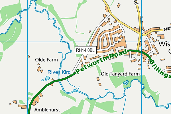 RH14 0BL map - OS VectorMap District (Ordnance Survey)