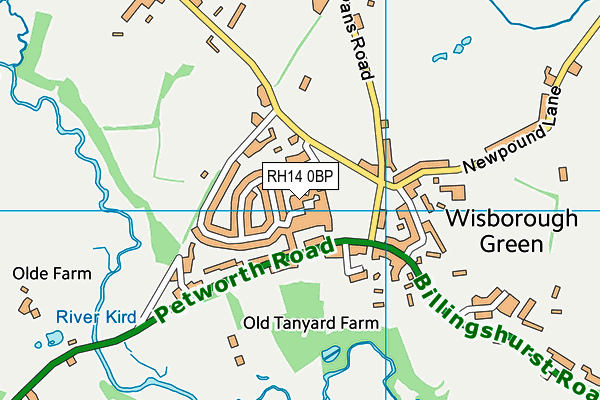 RH14 0BP map - OS VectorMap District (Ordnance Survey)