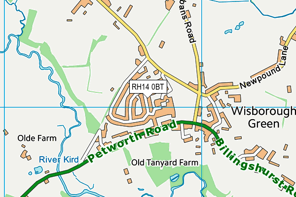 RH14 0BT map - OS VectorMap District (Ordnance Survey)