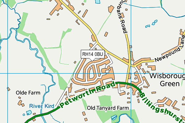 RH14 0BU map - OS VectorMap District (Ordnance Survey)