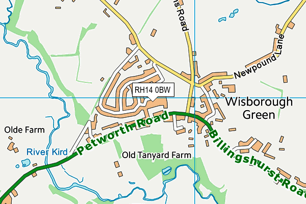 RH14 0BW map - OS VectorMap District (Ordnance Survey)