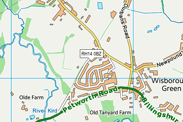 RH14 0BZ map - OS VectorMap District (Ordnance Survey)
