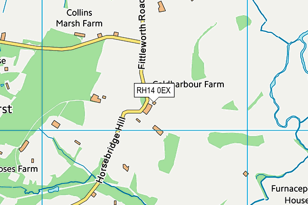 RH14 0EX map - OS VectorMap District (Ordnance Survey)