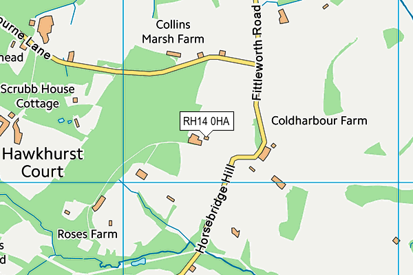 RH14 0HA map - OS VectorMap District (Ordnance Survey)