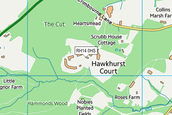 RH14 0HS map - OS VectorMap District (Ordnance Survey)