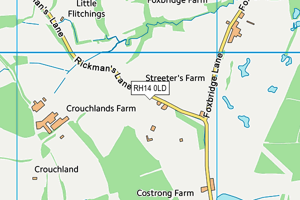 RH14 0LD map - OS VectorMap District (Ordnance Survey)