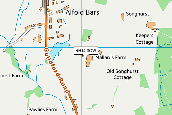 RH14 0QW map - OS VectorMap District (Ordnance Survey)