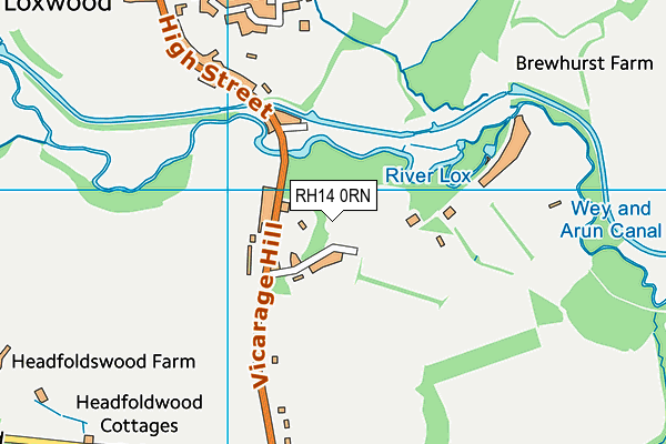 RH14 0RN map - OS VectorMap District (Ordnance Survey)