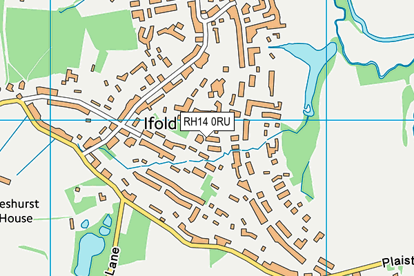 RH14 0RU map - OS VectorMap District (Ordnance Survey)