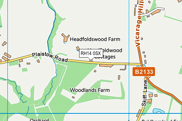 Loxwood Sports Association map (RH14 0SX) - OS VectorMap District (Ordnance Survey)