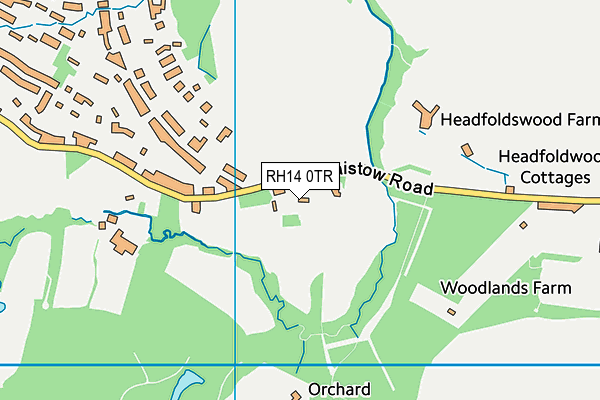 RH14 0TR map - OS VectorMap District (Ordnance Survey)