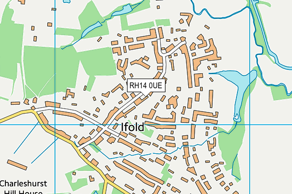 RH14 0UE map - OS VectorMap District (Ordnance Survey)