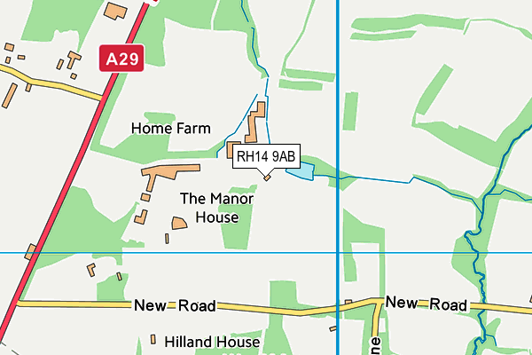 RH14 9AB map - OS VectorMap District (Ordnance Survey)