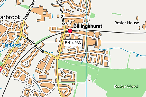 RH14 9AN map - OS VectorMap District (Ordnance Survey)