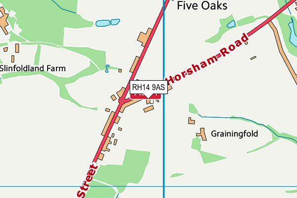 RH14 9AS map - OS VectorMap District (Ordnance Survey)