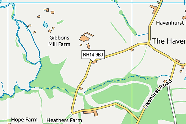 RH14 9BJ map - OS VectorMap District (Ordnance Survey)