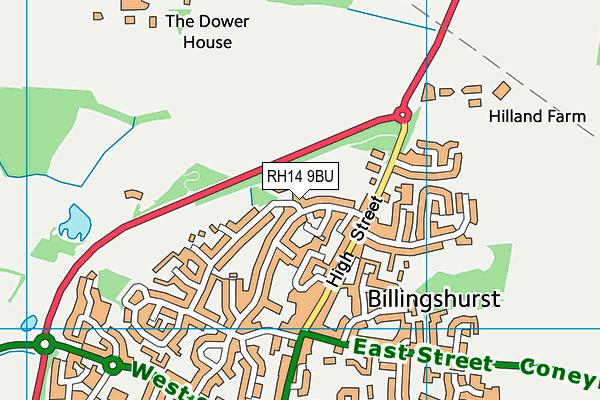 RH14 9BU map - OS VectorMap District (Ordnance Survey)