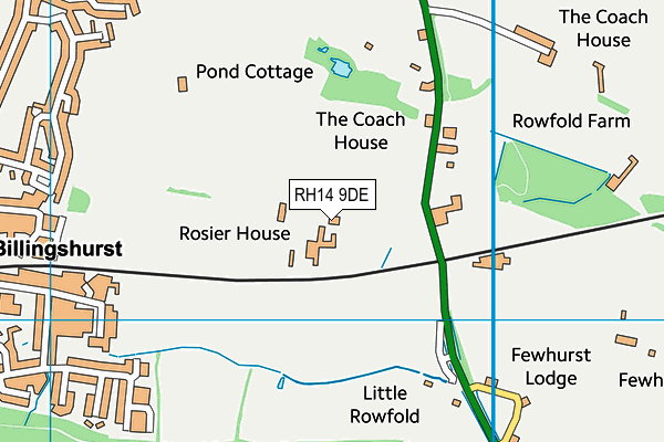 RH14 9DE map - OS VectorMap District (Ordnance Survey)