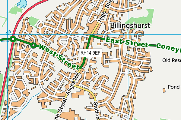 RH14 9EF map - OS VectorMap District (Ordnance Survey)