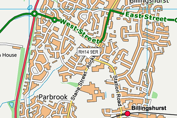 RH14 9ER map - OS VectorMap District (Ordnance Survey)