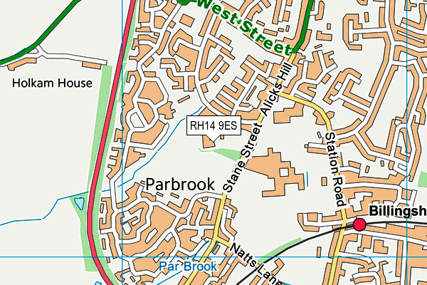 RH14 9ES map - OS VectorMap District (Ordnance Survey)