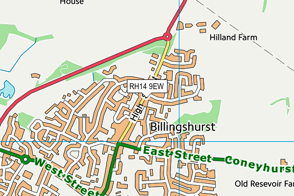 RH14 9EW map - OS VectorMap District (Ordnance Survey)