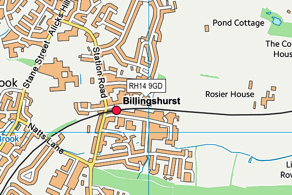 RH14 9GD map - OS VectorMap District (Ordnance Survey)