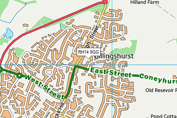 RH14 9GG map - OS VectorMap District (Ordnance Survey)
