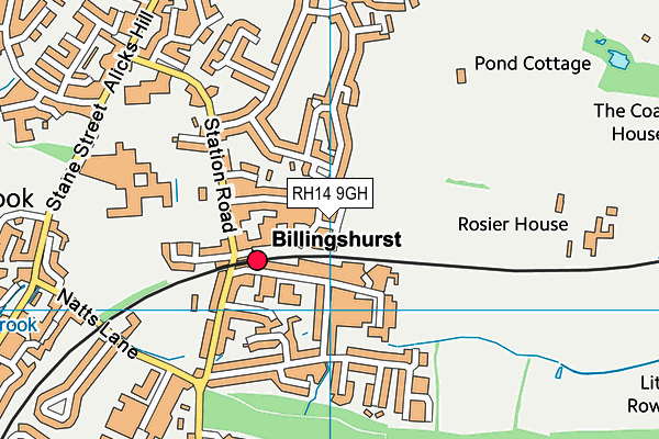 RH14 9GH map - OS VectorMap District (Ordnance Survey)