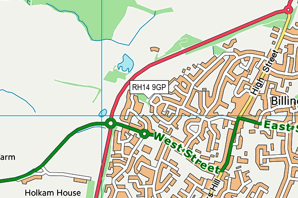 RH14 9GP map - OS VectorMap District (Ordnance Survey)