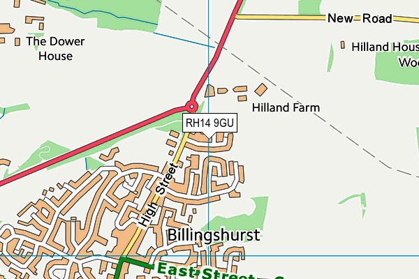 RH14 9GU map - OS VectorMap District (Ordnance Survey)