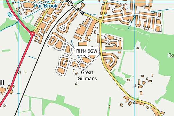 RH14 9GW map - OS VectorMap District (Ordnance Survey)
