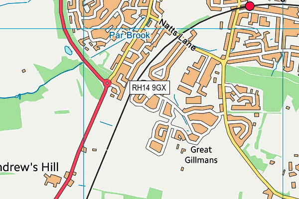 RH14 9GX map - OS VectorMap District (Ordnance Survey)