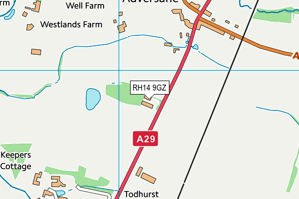 RH14 9GZ map - OS VectorMap District (Ordnance Survey)