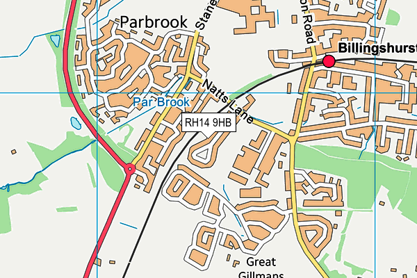 RH14 9HB map - OS VectorMap District (Ordnance Survey)