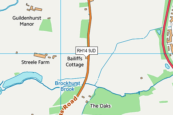 RH14 9JD map - OS VectorMap District (Ordnance Survey)