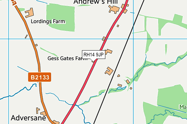 RH14 9JP map - OS VectorMap District (Ordnance Survey)