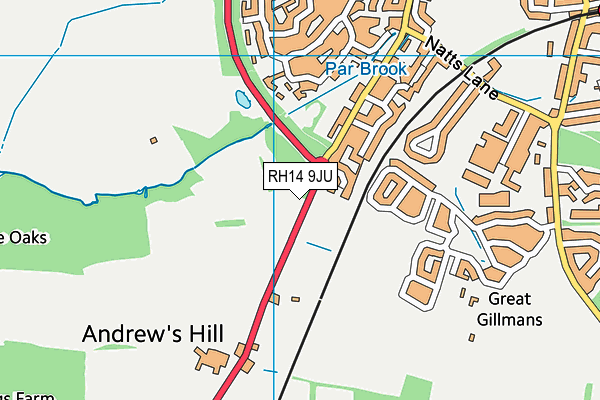 RH14 9JU map - OS VectorMap District (Ordnance Survey)