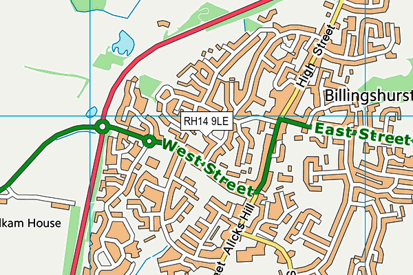 RH14 9LE map - OS VectorMap District (Ordnance Survey)