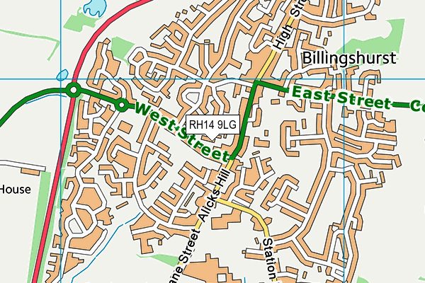 RH14 9LG map - OS VectorMap District (Ordnance Survey)