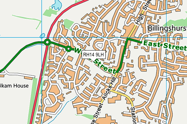 RH14 9LH map - OS VectorMap District (Ordnance Survey)