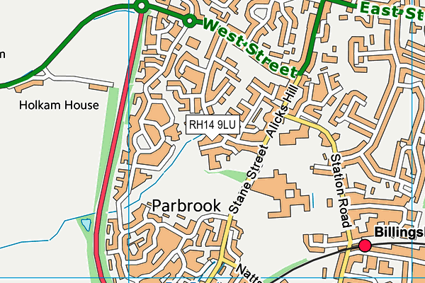 RH14 9LU map - OS VectorMap District (Ordnance Survey)